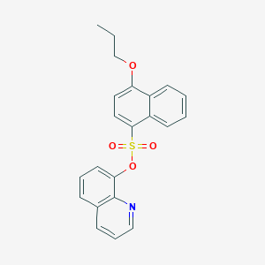 molecular formula C22H19NO4S B2513034 Quinolin-8-yl 4-propoxynaphthalene-1-sulfonate CAS No. 2415631-14-8