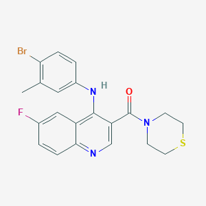 molecular formula C21H19BrFN3OS B2513054 N-(4-BROMO-3-METHYLPHENYL)-6-FLUORO-3-(THIOMORPHOLINE-4-CARBONYL)QUINOLIN-4-AMINE CAS No. 1358761-27-9