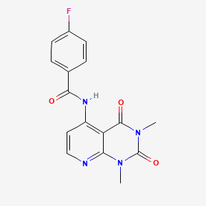 B2513071 N-(1,3-dimethyl-2,4-dioxo-1,2,3,4-tetrahydropyrido[2,3-d]pyrimidin-5-yl)-4-fluorobenzamide CAS No. 941970-81-6