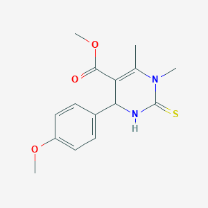 molecular formula C15H18N2O3S B2513085 Methyl 4-(4-methoxyphenyl)-1,6-dimethyl-2-thioxo-1,2,3,4-tetrahydropyrimidine-5-carboxylate 