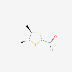 molecular formula C6H9ClOS2 B025131 (4R,5R)-4,5-Dimethyl-1,3-dithiolane-2-carbonyl chloride CAS No. 106723-96-0
