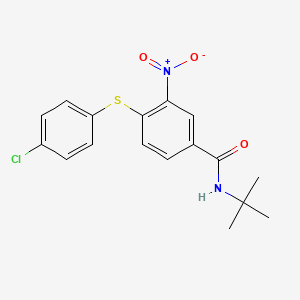 molecular formula C17H17ClN2O3S B2513120 N-tert-butyl-4-[(4-chlorophenyl)sulfanyl]-3-nitrobenzamide CAS No. 303987-86-2