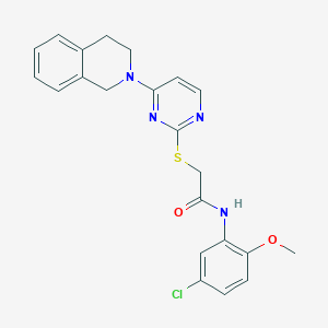 molecular formula C22H21ClN4O2S B2513122 N-(5-chloro-2-methoxyphenyl)-2-{[4-(1,2,3,4-tetrahydroisoquinolin-2-yl)pyrimidin-2-yl]sulfanyl}acetamide CAS No. 1251686-31-3