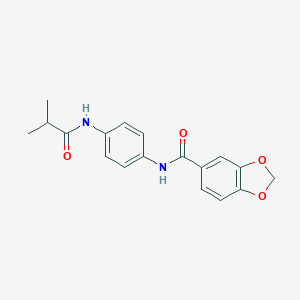 molecular formula C18H18N2O4 B251313 N-[4-(isobutyrylamino)phenyl]-1,3-benzodioxole-5-carboxamide 