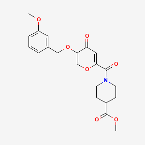 molecular formula C21H23NO7 B2513137 methyl 1-(5-((3-methoxybenzyl)oxy)-4-oxo-4H-pyran-2-carbonyl)piperidine-4-carboxylate CAS No. 1021258-14-9