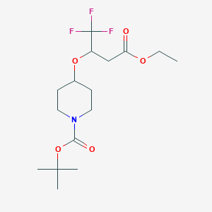 molecular formula C16H26F3NO5 B2513143 tert-butyl 4-(4-Ethoxy-1,1,1-trifluoro-4-oxobutan-2-yloxy)piperidine-1-carboxylate CAS No. 1864074-89-4