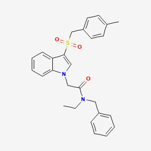 N-benzyl-N-ethyl-2-(3-((4-methylbenzyl)sulfonyl)-1H-indol-1-yl)acetamide
