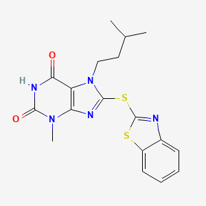 8-(Benzothiazol-2-ylsulfanyl)-3-methyl-7-(3-methyl-butyl)-3,7-dihydro-purine-2,6-dione