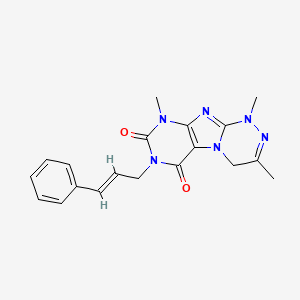 7-cinnamyl-1,3,9-trimethyl-1,4-dihydro-[1,2,4]triazino[3,4-f]purine-6,8(7H,9H)-dione