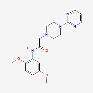 molecular formula C18H23N5O3 B2513173 N-(2,5-Dimethoxyphenyl)-2-(4-pyrimidin-2-ylpiperazinyl)ethanamide CAS No. 491867-75-5