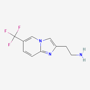 molecular formula C10H10F3N3 B2513176 2-[6-(Trifluoromethyl)imidazo[1,2-a]pyridin-2-yl]ethan-1-amine CAS No. 1215989-79-9