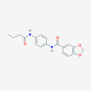 molecular formula C18H18N2O4 B251319 N-[4-(butanoylamino)phenyl]-1,3-benzodioxole-5-carboxamide 