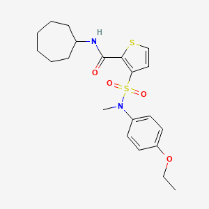molecular formula C21H28N2O4S2 B2513190 N-cycloheptyl-3-[(4-ethoxyphenyl)(methyl)sulfamoyl]thiophene-2-carboxamide CAS No. 1251595-45-5