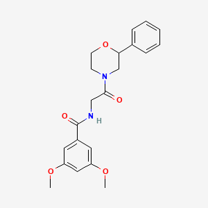 molecular formula C21H24N2O5 B2513198 3,5-dimethoxy-N-[2-oxo-2-(2-phenylmorpholin-4-yl)ethyl]benzamide CAS No. 954010-22-1