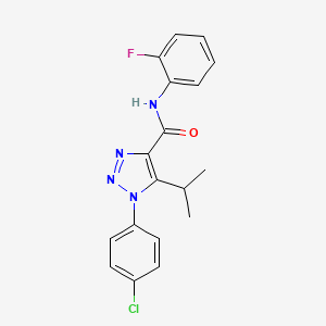 molecular formula C18H16ClFN4O B2513208 1-(4-chlorophenyl)-N-(2-fluorophenyl)-5-(propan-2-yl)-1H-1,2,3-triazole-4-carboxamide CAS No. 941256-18-4