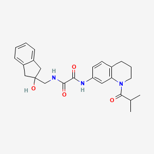 molecular formula C25H29N3O4 B2513210 N-[(2-hydroxy-2,3-dihydro-1H-inden-2-yl)methyl]-N'-[1-(2-methylpropanoyl)-1,2,3,4-tetrahydroquinolin-7-yl]ethanediamide CAS No. 2034260-15-4