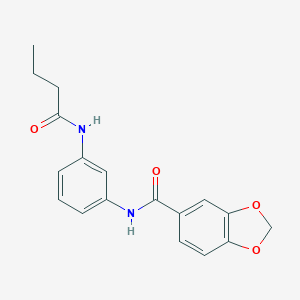 molecular formula C18H18N2O4 B251322 N-[3-(butyrylamino)phenyl]-1,3-benzodioxole-5-carboxamide 