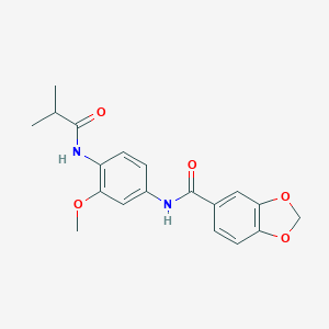 molecular formula C19H20N2O5 B251323 Benzo[1,3]dioxole-5-carboxylic acid (4-isobutyrylamino-3-methoxy-phenyl)-amide 