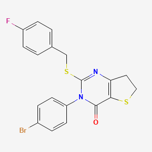 3-(4-Bromophenyl)-2-[(4-fluorophenyl)methylsulfanyl]-6,7-dihydrothieno[3,2-d]pyrimidin-4-one