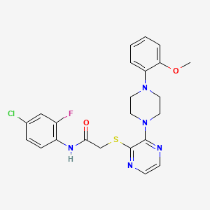 molecular formula C23H23ClFN5O2S B2513234 N-(4-chloro-2-fluorophenyl)-2-({3-[4-(2-methoxyphenyl)piperazin-1-yl]pyrazin-2-yl}sulfanyl)acetamide CAS No. 1115932-02-9
