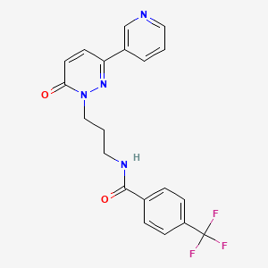 N-(3-(6-oxo-3-(pyridin-3-yl)pyridazin-1(6H)-yl)propyl)-4-(trifluoromethyl)benzamide