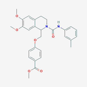 Methyl 4-((6,7-dimethoxy-2-(m-tolylcarbamoyl)-1,2,3,4-tetrahydroisoquinolin-1-yl)methoxy)benzoate