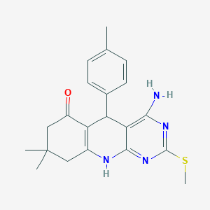 4-Amino-8,8-dimethyl-5-(4-methylphenyl)-2-methylsulfanyl-5,7,9,10-tetrahydropyrimido[4,5-b]quinolin-6-one