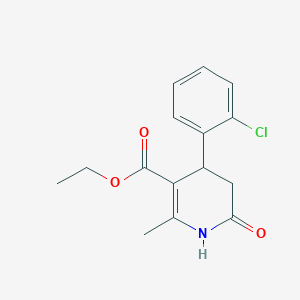 molecular formula C15H16ClNO3 B2513254 Ethyl 4-(2-chlorophenyl)-2-methyl-6-oxo-1,4,5,6-tetrahydro-3-pyridinecarboxylate CAS No. 176383-21-4