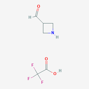 molecular formula C6H8F3NO3 B2513259 Azetidine-3-carbaldehyde,trifluoroaceticacid CAS No. 2287310-47-6