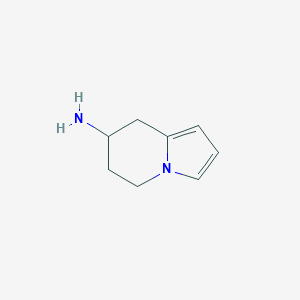 molecular formula C8H12N2 B2513261 5,6,7,8-Tetrahydroindolizin-7-amine CAS No. 1369145-01-6