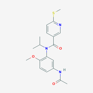 molecular formula C19H23N3O3S B2513271 N-(5-acetamido-2-methoxyphenyl)-6-(methylsulfanyl)-N-(propan-2-yl)pyridine-3-carboxamide CAS No. 1808836-55-6