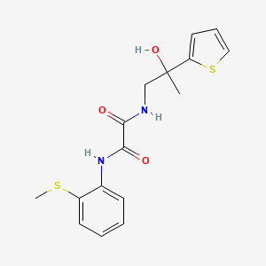 molecular formula C16H18N2O3S2 B2513276 N1-(2-hydroxy-2-(thiophen-2-yl)propyl)-N2-(2-(methylthio)phenyl)oxalamide CAS No. 1351614-68-0