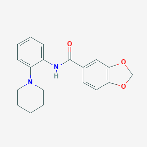 molecular formula C19H20N2O3 B251328 N-(2-piperidin-1-ylphenyl)-1,3-benzodioxole-5-carboxamide 