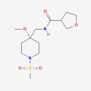 molecular formula C13H24N2O5S B2513324 N-[(1-methanesulfonyl-4-methoxypiperidin-4-yl)methyl]oxolane-3-carboxamide CAS No. 2415491-02-8