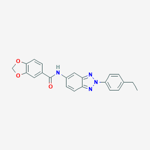 molecular formula C22H18N4O3 B251334 N-[2-(4-ethylphenyl)-2H-1,2,3-benzotriazol-5-yl]-1,3-benzodioxole-5-carboxamide 