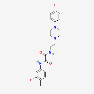 molecular formula C21H24F2N4O2 B2513347 N'-(3-fluoro-4-methylphenyl)-N-{2-[4-(4-fluorophenyl)piperazin-1-yl]ethyl}ethanediamide CAS No. 1049572-17-9