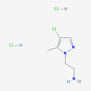 molecular formula C6H12Cl3N3 B2513351 2-(4-Chloro-5-methylpyrazol-1-yl)ethanamine;dihydrochloride CAS No. 2260931-84-6