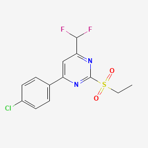 4-(4-Chlorophenyl)-6-(difluoromethyl)-2-(ethylsulfonyl)pyrimidine