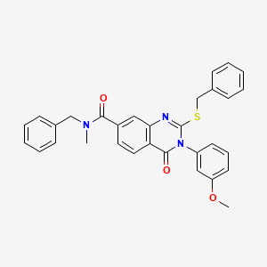 molecular formula C31H27N3O3S B2513370 N-benzyl-2-(benzylsulfanyl)-3-(3-methoxyphenyl)-N-methyl-4-oxo-3,4-dihydroquinazoline-7-carboxamide CAS No. 1115525-93-3