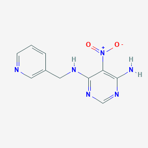 molecular formula C10H10N6O2 B2513397 5-nitro-N4-(pyridin-3-ylmethyl)pyrimidine-4,6-diamine CAS No. 450344-92-0