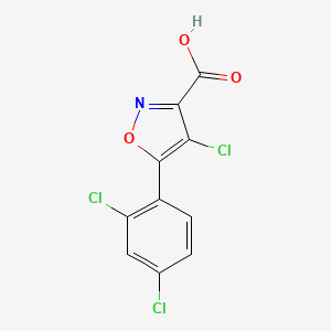 molecular formula C10H4Cl3NO3 B2513407 4-Chloro-5-(2,4-dichlorophenyl)-1,2-oxazole-3-carboxylic acid CAS No. 1245224-63-8