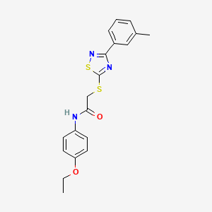 molecular formula C19H19N3O2S2 B2513415 N-(4-ethoxyphenyl)-2-((3-(m-tolyl)-1,2,4-thiadiazol-5-yl)thio)acetamide CAS No. 864917-96-4