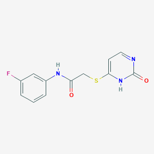 molecular formula C12H10FN3O2S B2513433 N-(3-fluorophenyl)-2-[(2-oxo-1H-pyrimidin-6-yl)sulfanyl]acetamide CAS No. 898421-27-7