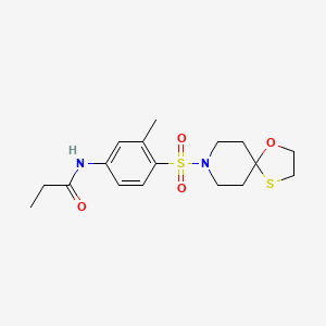 molecular formula C17H24N2O4S2 B2513440 N-(3-METHYL-4-{1-OXA-4-THIA-8-AZASPIRO[4.5]DECANE-8-SULFONYL}PHENYL)PROPANAMIDE CAS No. 1448054-78-1