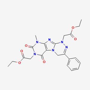 molecular formula C22H24N6O6 B2513461 ethyl 2-[1-(2-ethoxy-2-oxoethyl)-9-methyl-6,8-dioxo-3-phenyl-4H-purino[8,7-c][1,2,4]triazin-7-yl]acetate CAS No. 898443-48-6