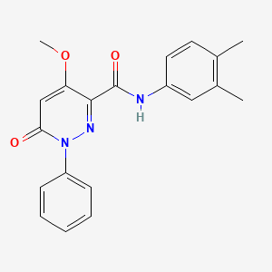 molecular formula C20H19N3O3 B2513481 N-(3,4-dimethylphenyl)-4-methoxy-6-oxo-1-phenyl-1,6-dihydropyridazine-3-carboxamide CAS No. 1004640-11-2