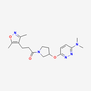 1-(3-((6-(Dimethylamino)pyridazin-3-yl)oxy)pyrrolidin-1-yl)-3-(3,5-dimethylisoxazol-4-yl)propan-1-one