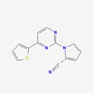 molecular formula C13H8N4S B2513490 1-[4-(2-thienyl)-2-pyrimidinyl]-1H-pyrrole-2-carbonitrile CAS No. 860788-78-9