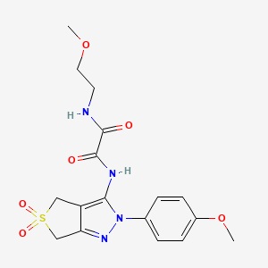 molecular formula C17H20N4O6S B2513495 N-(2-methoxyethyl)-N'-[2-(4-methoxyphenyl)-5,5-dioxo-2H,4H,6H-5lambda6-thieno[3,4-c]pyrazol-3-yl]ethanediamide CAS No. 899733-29-0