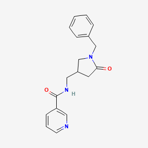 molecular formula C18H19N3O2 B2513502 N-[(1-benzyl-5-oxopyrrolidin-3-yl)methyl]pyridine-3-carboxamide CAS No. 1328391-55-4